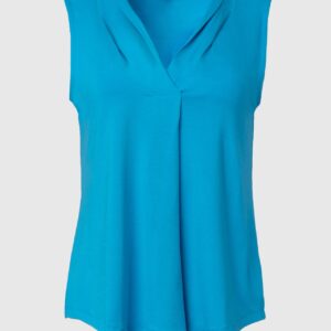Turquoise Jasmine Crepe Inverted Pleat Tank