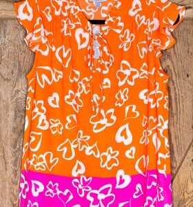 Orange/ Pink Color Block Top