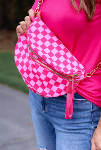 Pink Checkered Bum Bag