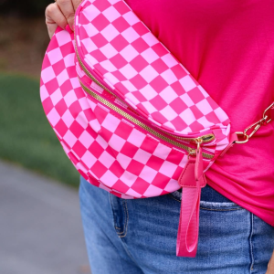 Pink Checkered Bum Bag